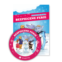 Bezpieczne ferie z naklejką...